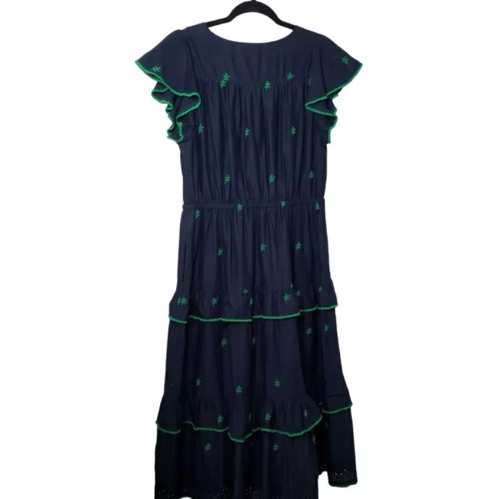 J.Crew Embroidered Midi Dress In Cotton Voile Size 10 / Néw No Tags